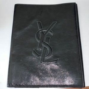YSL iPad cover leather authentic black logo rare